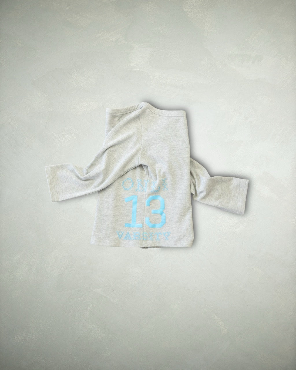 Grey Varsity 3/4 Sleeve Top