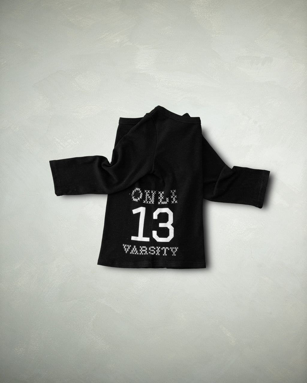 Grey Varsity 3/4 Sleeve Top