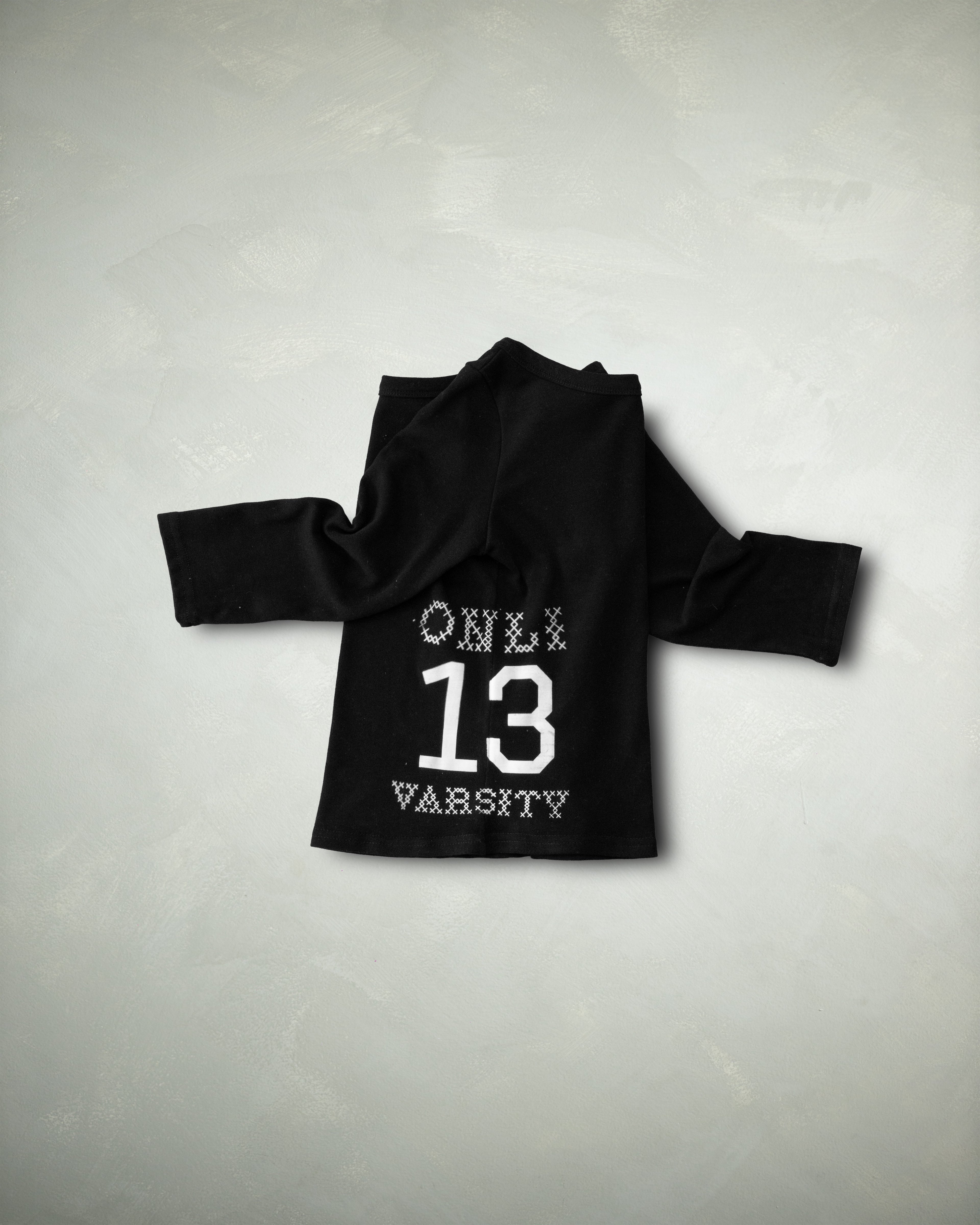 Black Varsity 3/4 Sleeve Top