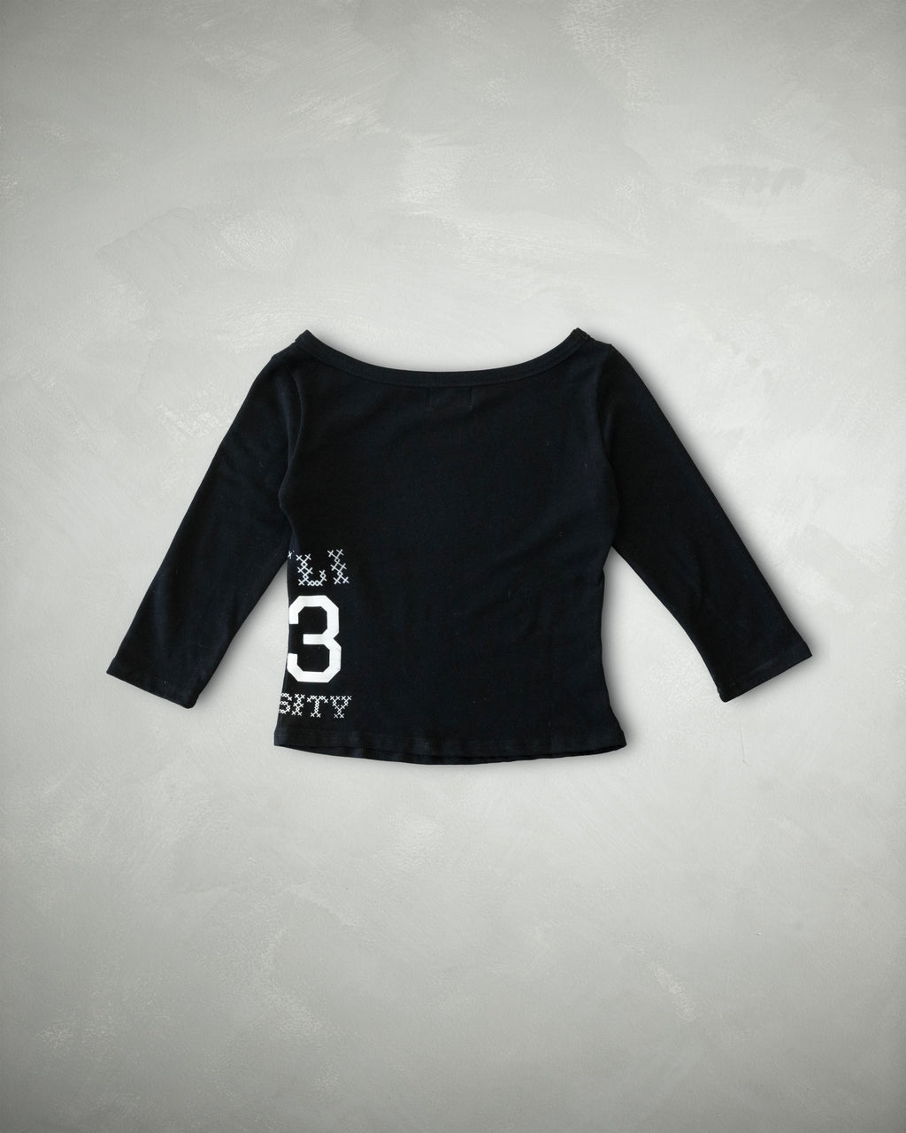 Grey Varsity 3/4 Sleeve Top
