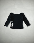 Black Varsity 3/4 Sleeve Top