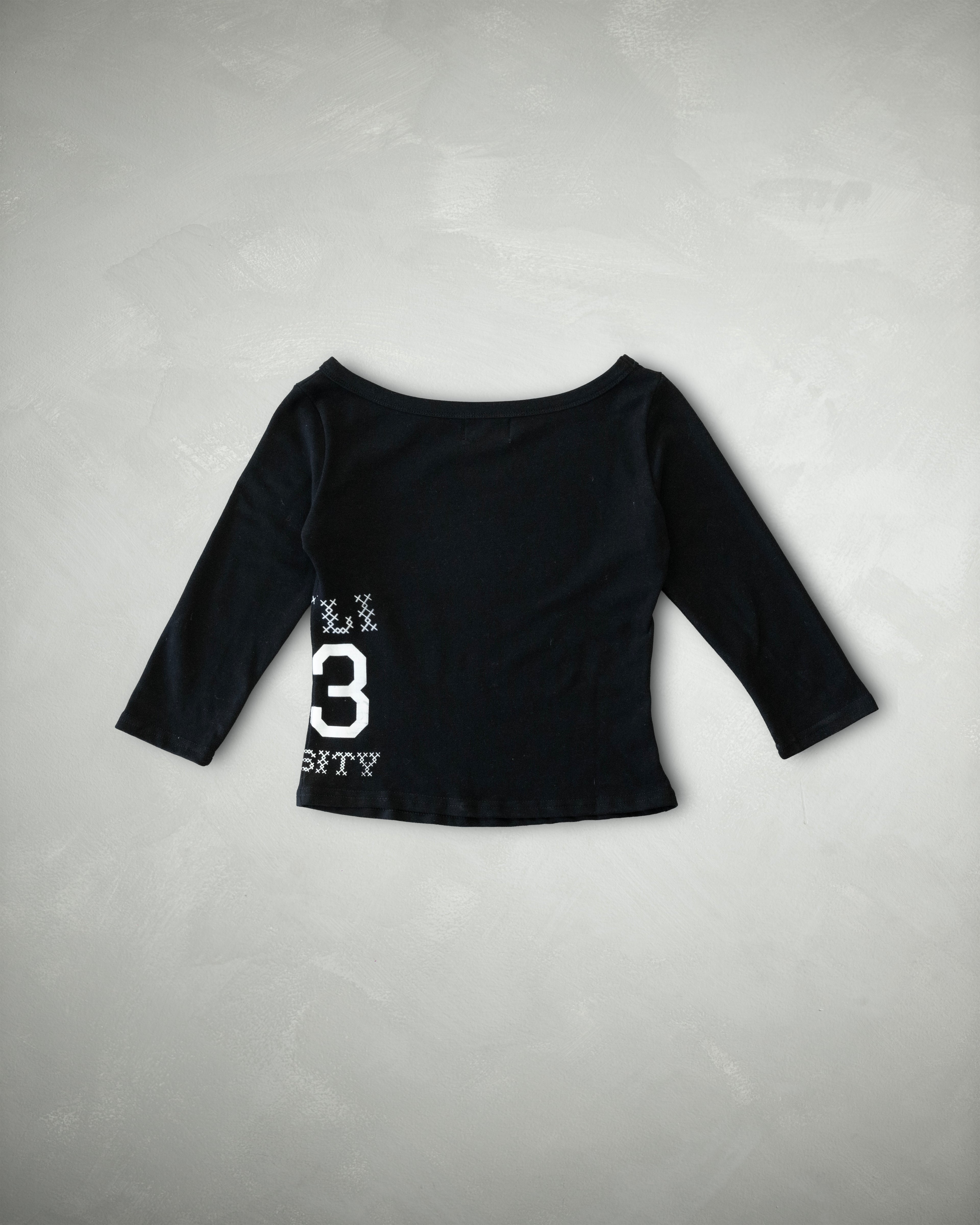 Black Varsity 3/4 Sleeve Top