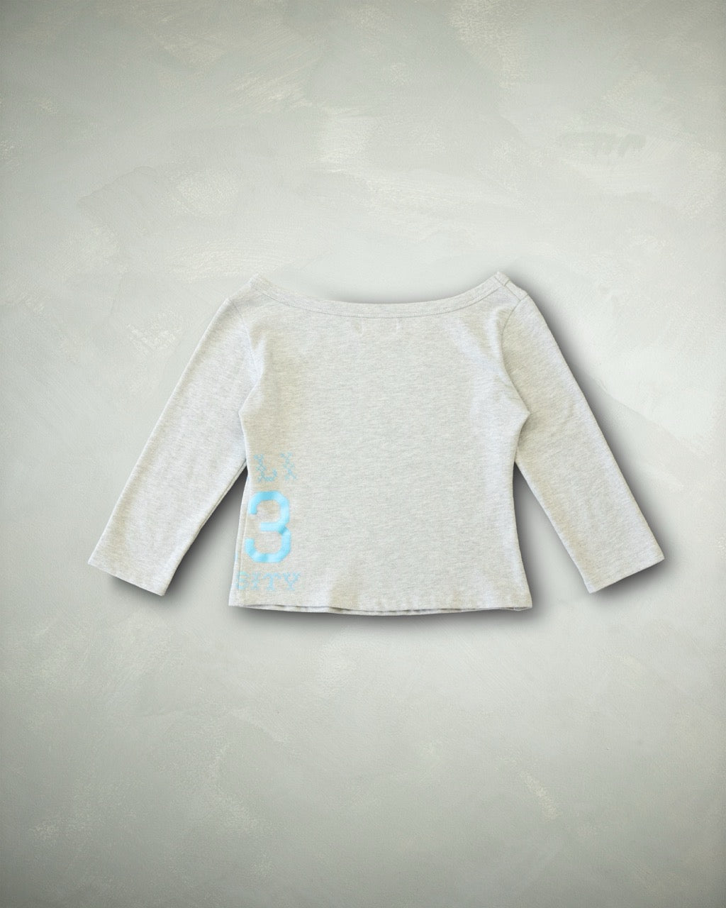 Grey Varsity 3/4 Sleeve Top