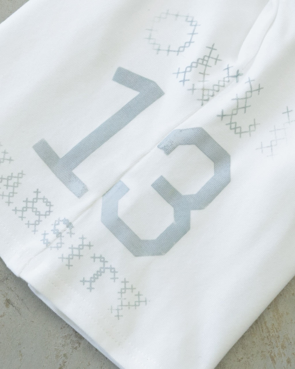 White Varsity 3/4 Sleeve Top