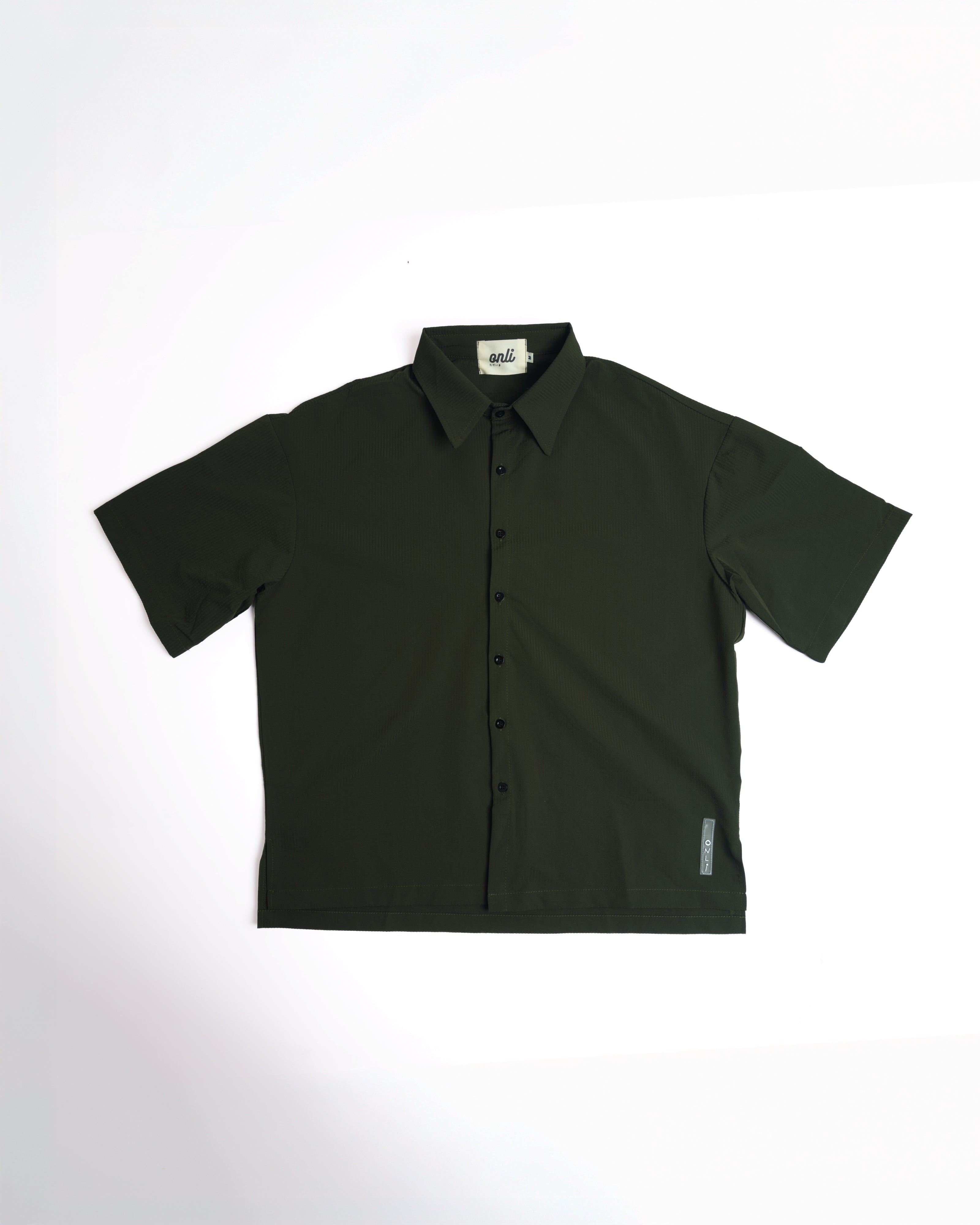 Onli Seersucker Button-Up - Green