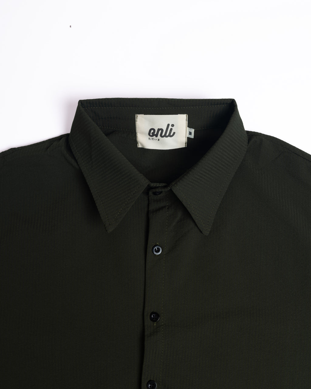 Onli Seersucker Button-Up - Green