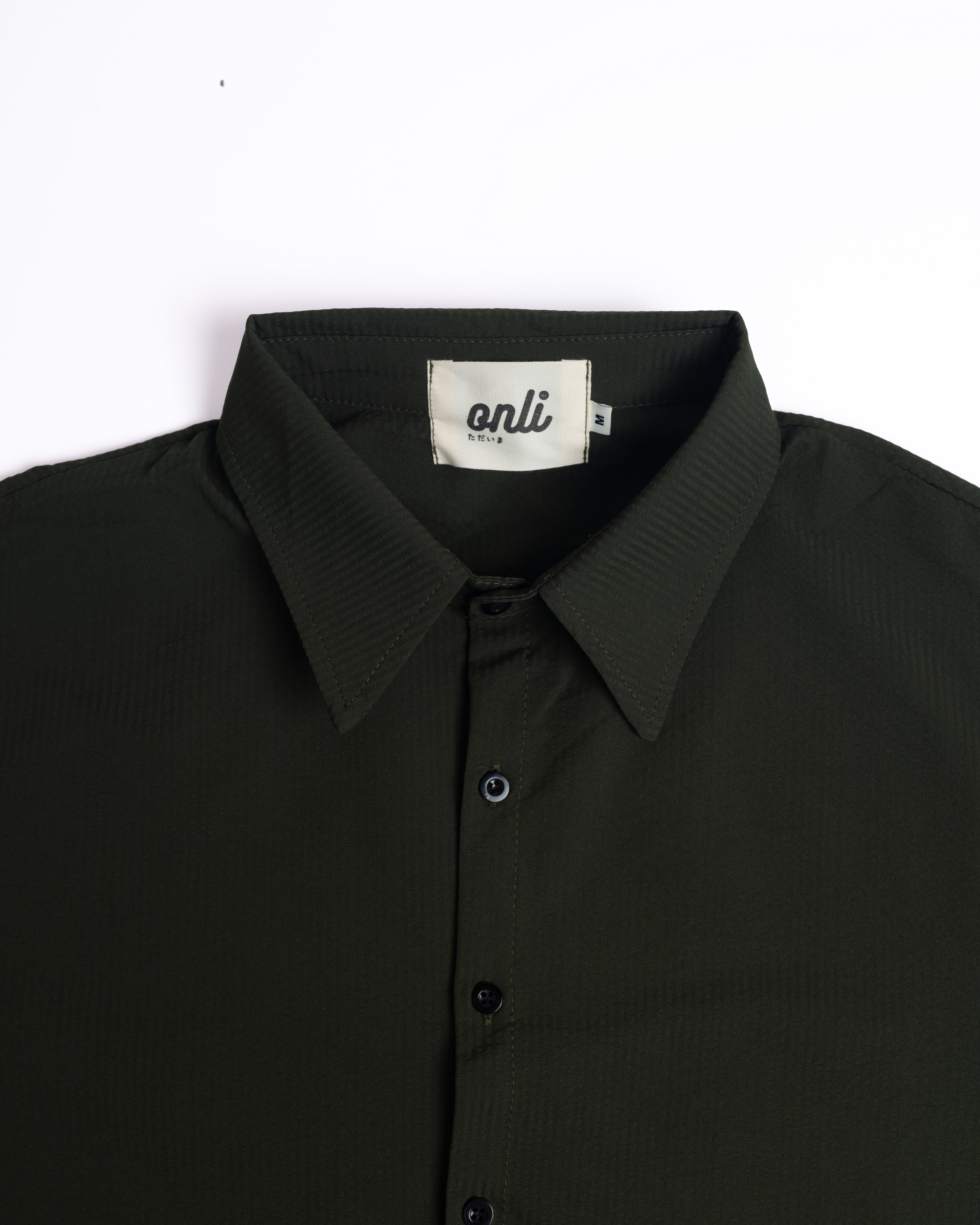 Onli Seersucker Button-Up - Green