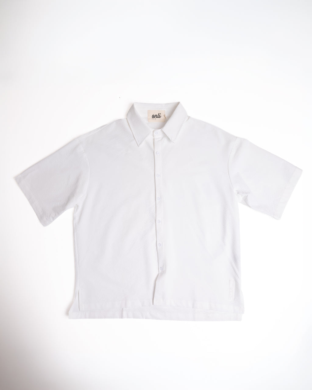 Onli Seersucker Button-Up - Blanc