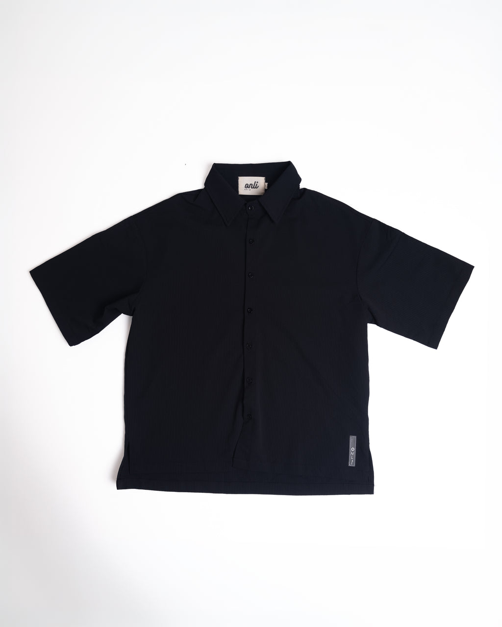 Onli Seersucker Button-Up - Noir