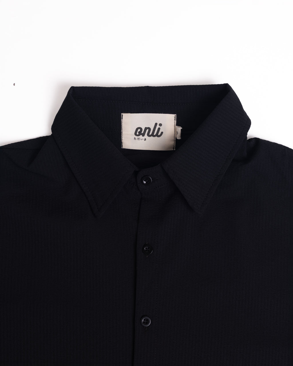 Onli Seersucker Button-Up - Noir